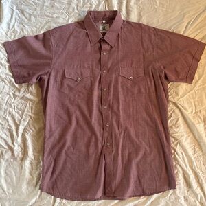 Vintage Pearl Snap Western Style Short Sleeve Button-Down Shirt